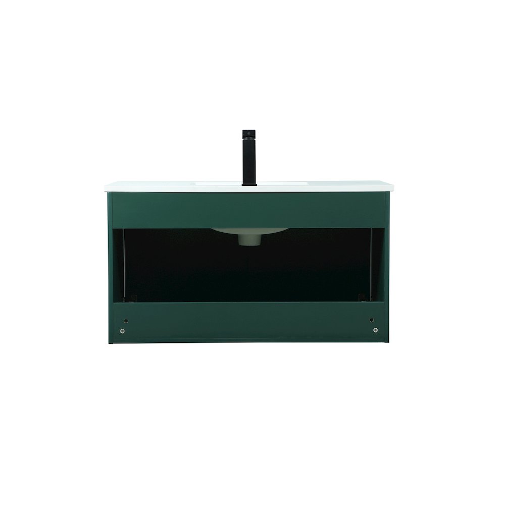 36 Inch Single Bathroom Vanity In Green. Picture 16