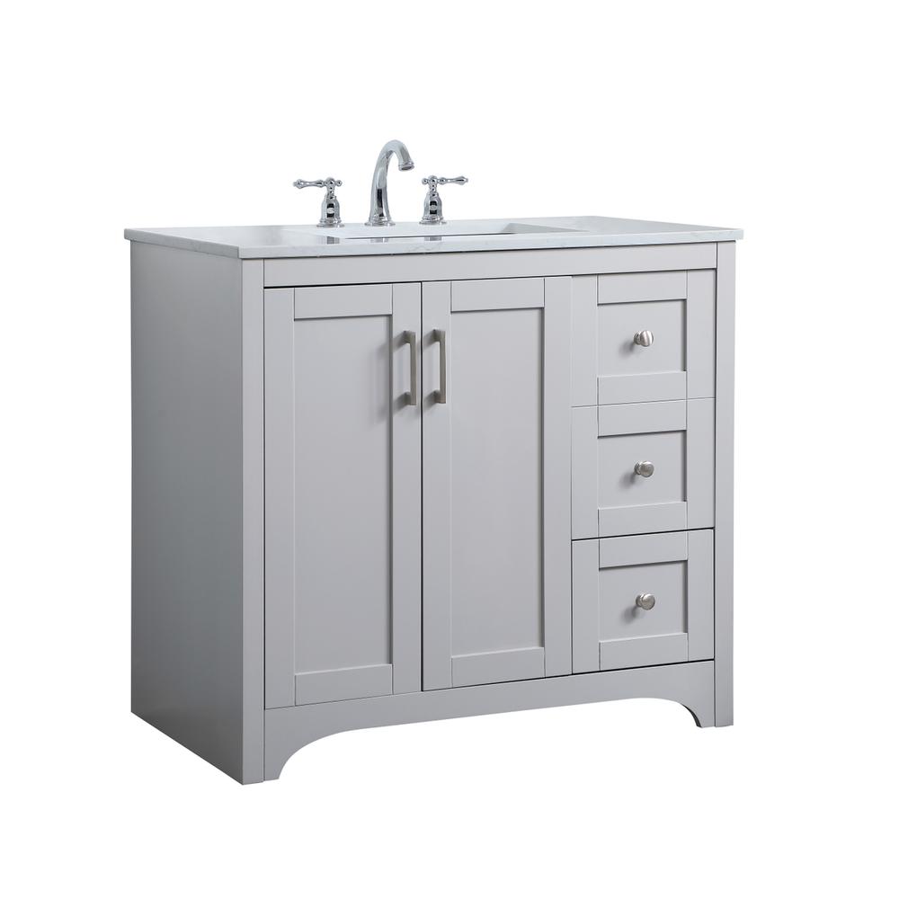 36 inch Single Bathroom Vanity in Grey. Picture 7