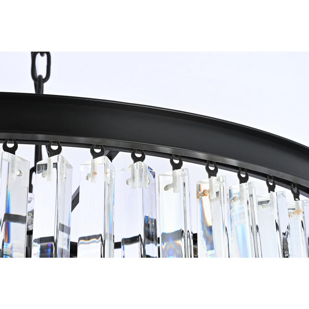 Sydney 36.5 inch spiral crystal chandelier in matte black. Picture 4