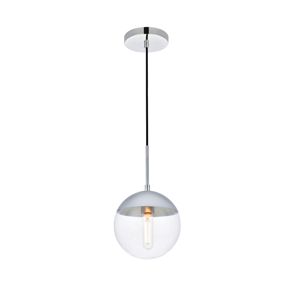 Eclipse 1 Light Chrome Pendant With Clear Glass. Picture 2