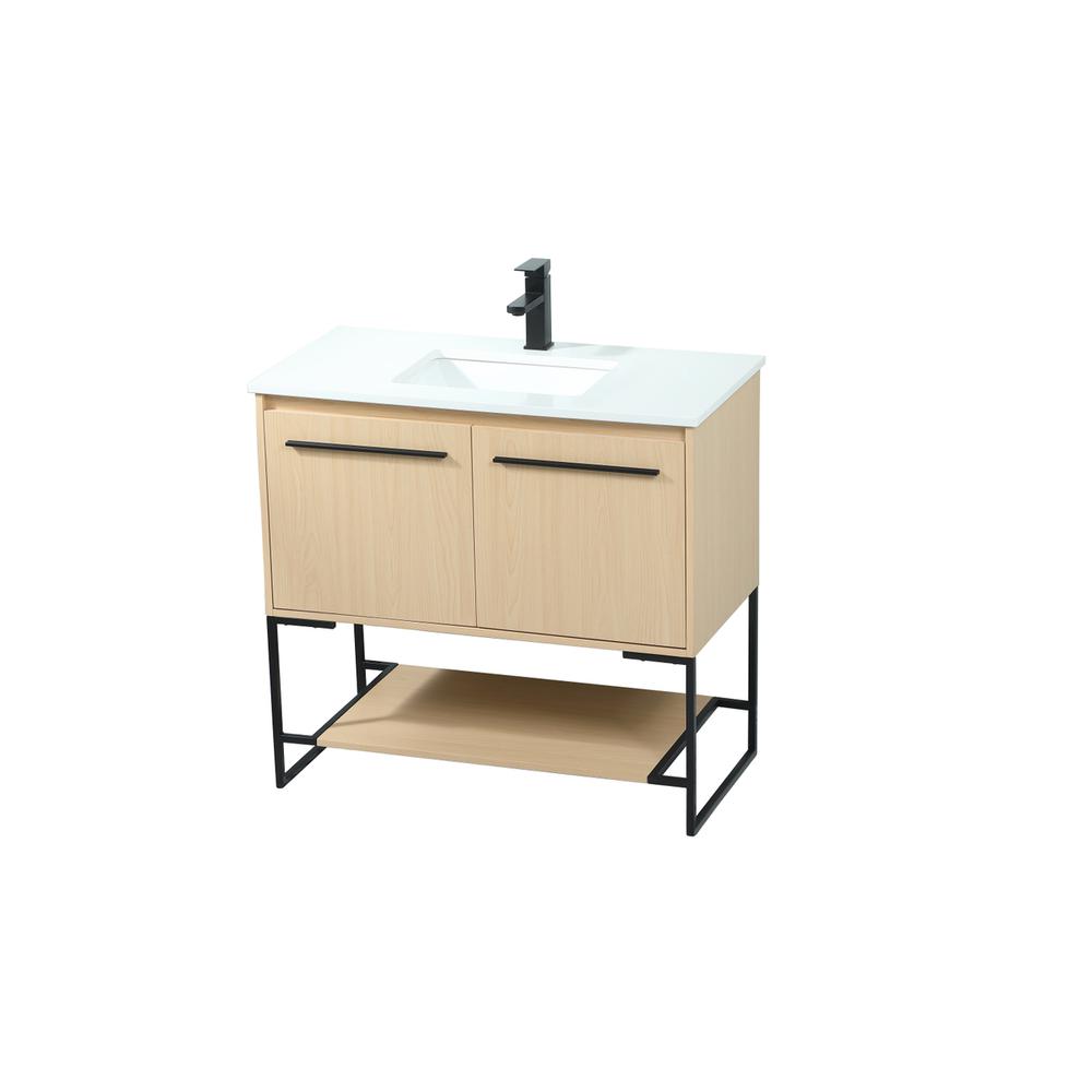 36 inch Single bathroom vanity in maple. Picture 8