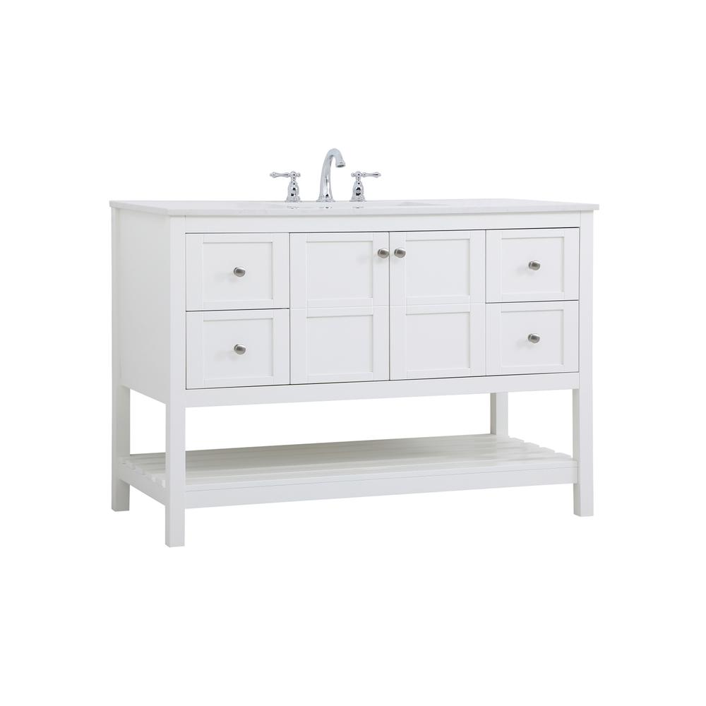48 inch Single Bathroom Vanity in White. Picture 6
