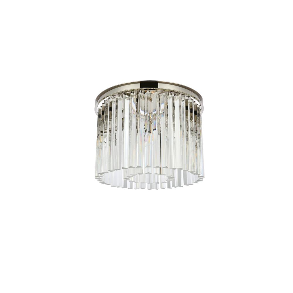 Sydney 6 light polished nickel Flush Mount Clear Royal Cut Crystal. Picture 6