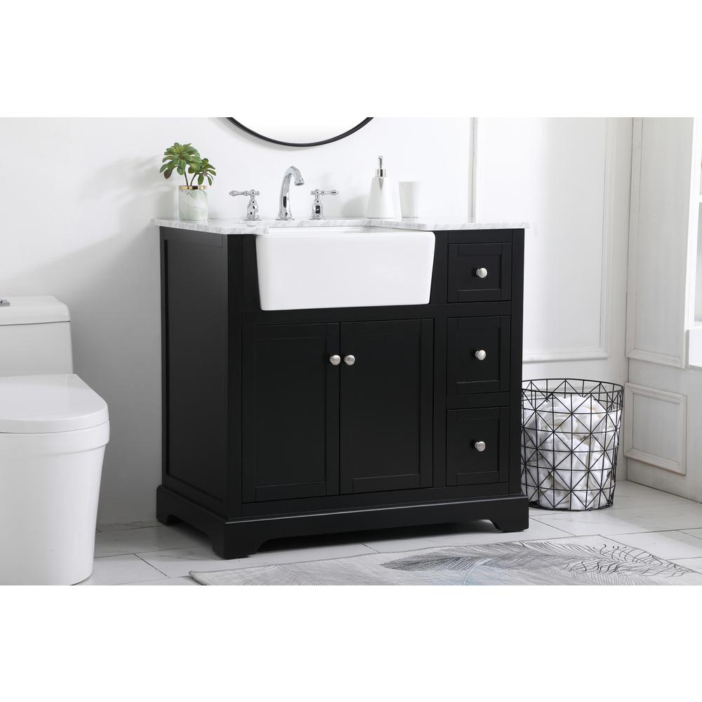 36 inch Single bathroom vanity in black. Picture 2