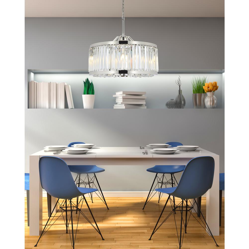 Chelsea 8 light polished nickel Chandelier Clear Royal Cut Crystal. Picture 8
