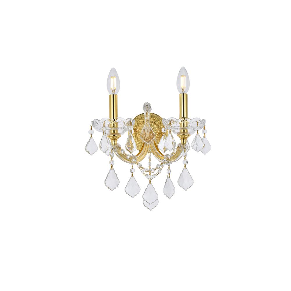 Maria Theresa 2 light Gold Wall Sconce Clear Royal Cut Crystal. Picture 1