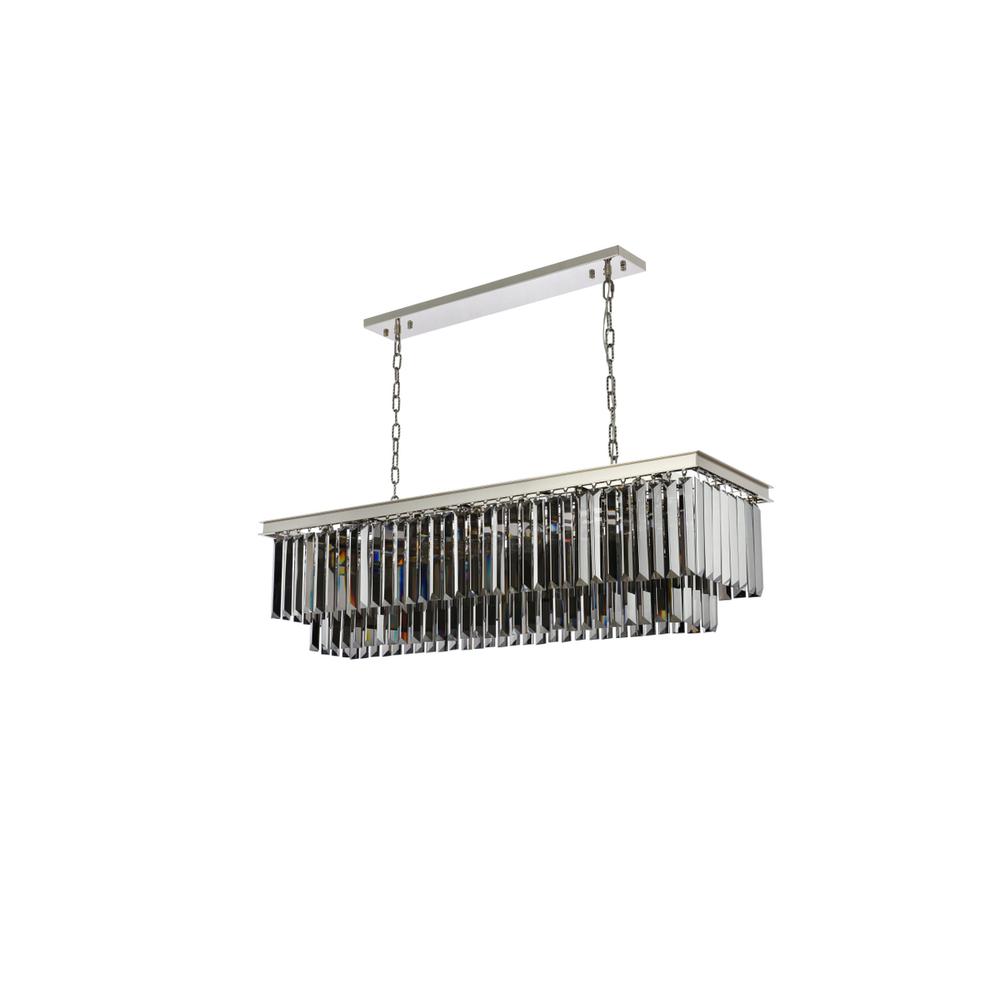 Sydney 12 light polished nickel Chandelier Silver Shade (Grey) Royal Cut Crystal. Picture 6