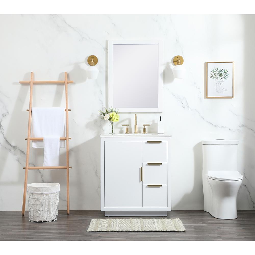 30 inch Single bathroom vanity in white. Picture 4