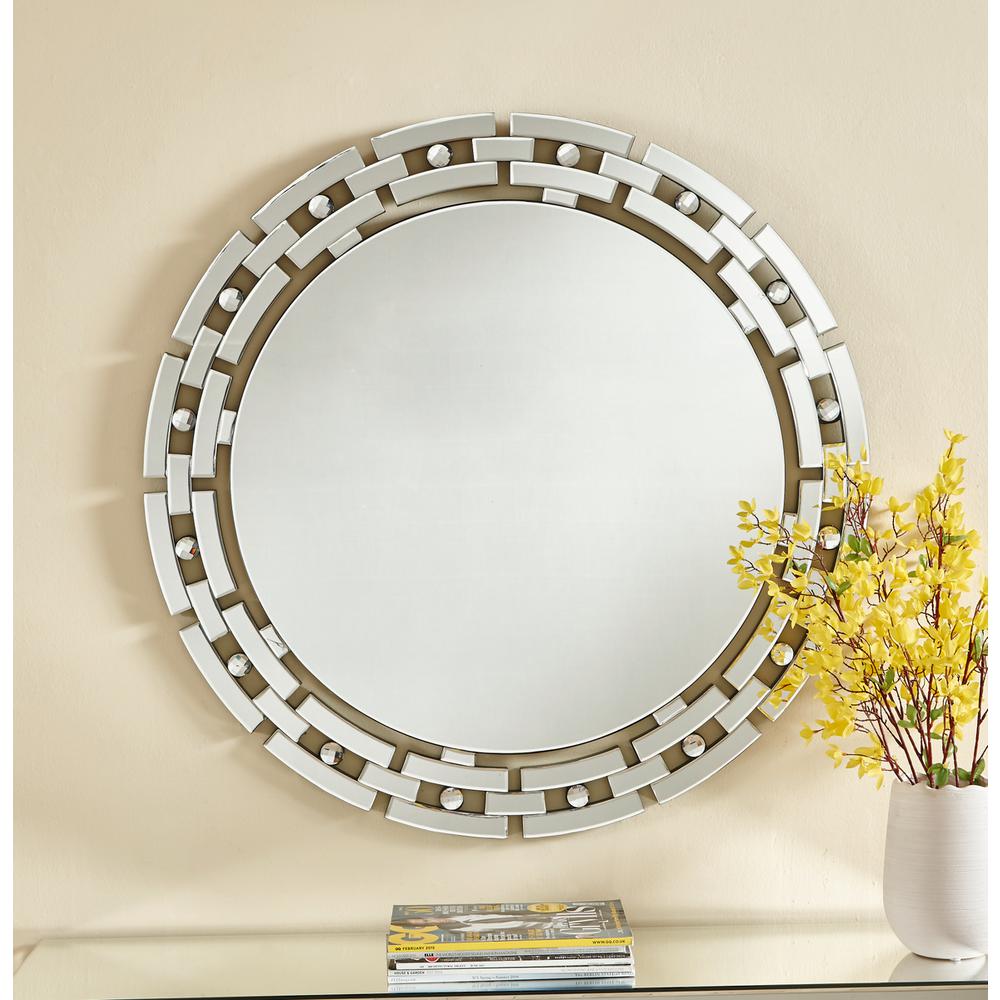 Sparkle 36 in. Contemporary Round Mirror in Clear. Picture 4