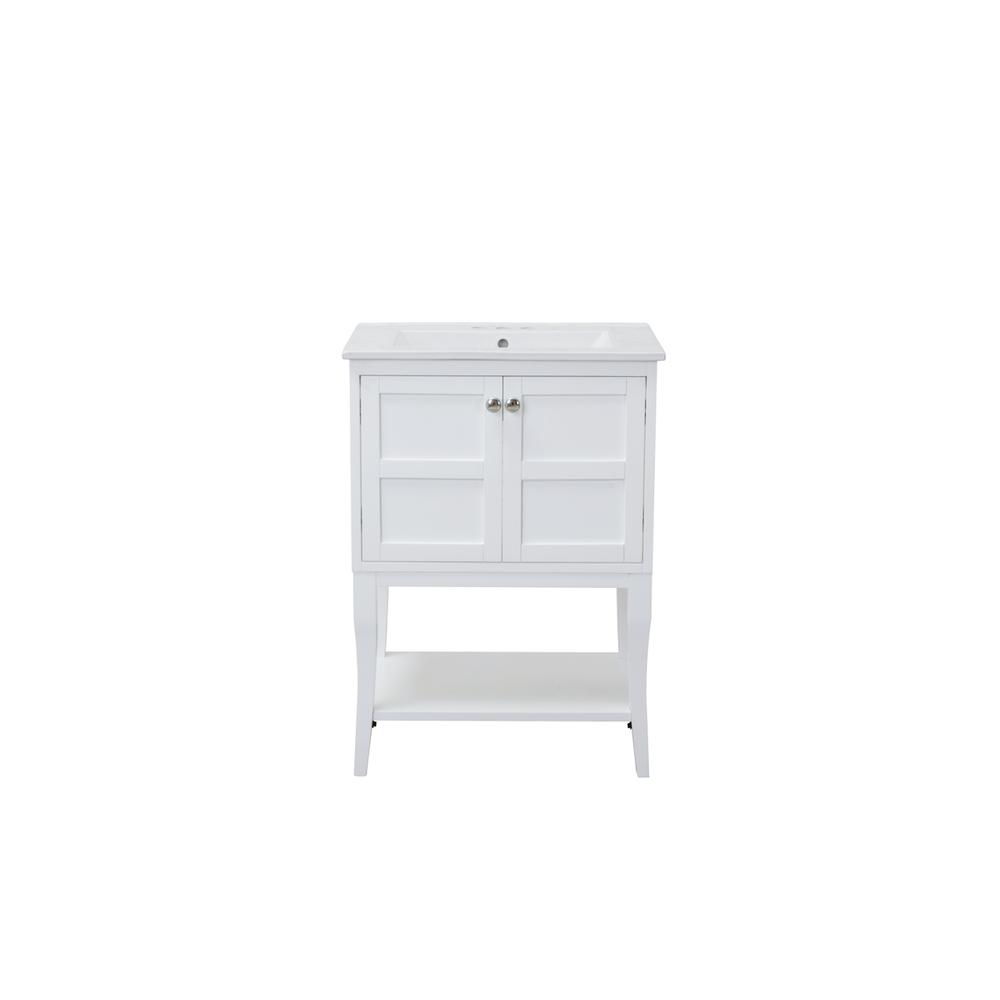 2 Doors Cabinet 24 In. X 18 In. X 34 In. In White. Picture 1