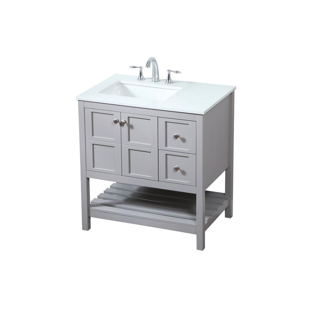 32 inch Single bathroom vanity in grey. Picture 8