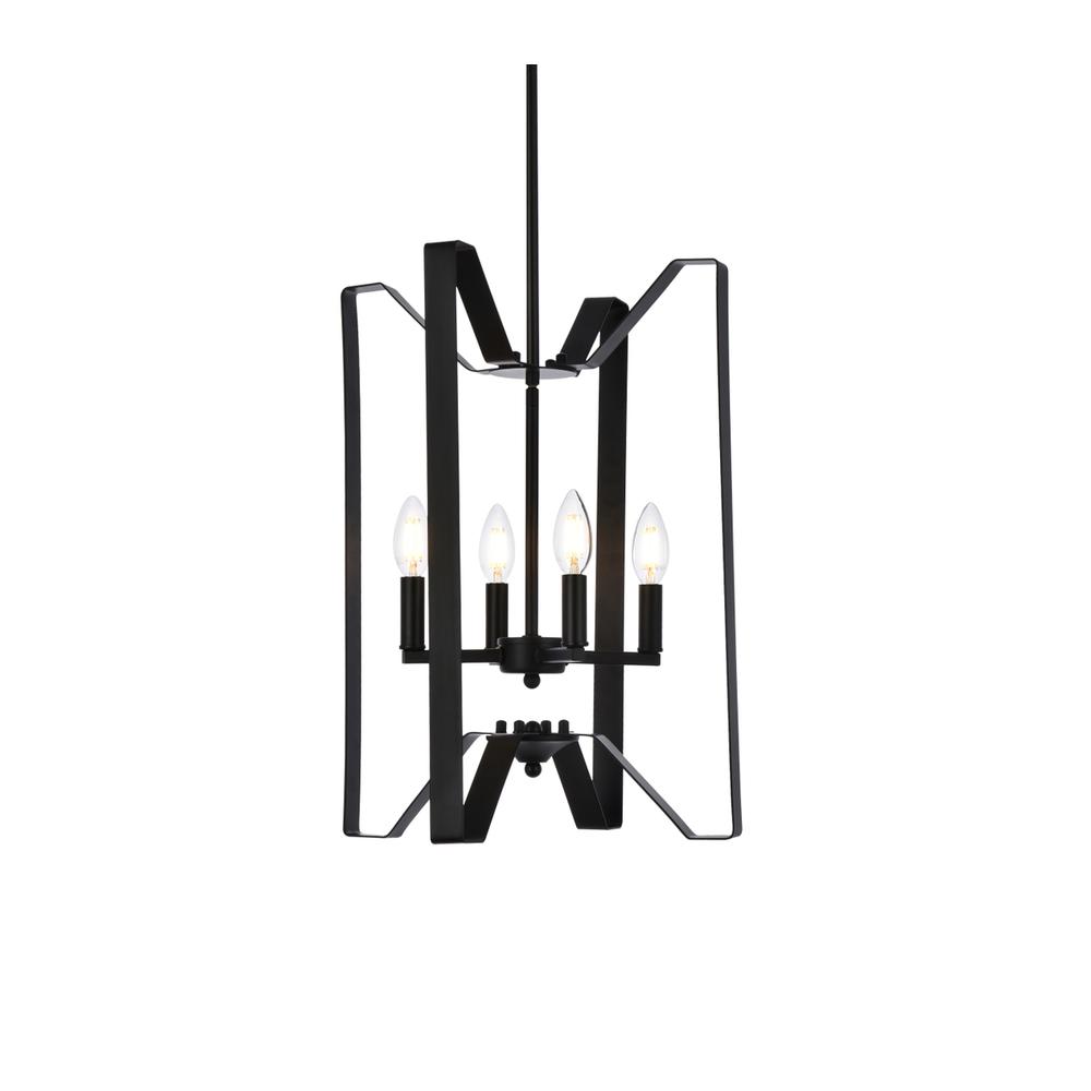 Hoffman 4 lights pendant in black. Picture 2