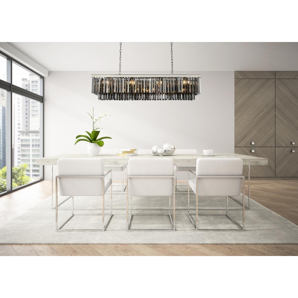 Sydney 12 light polished nickel Chandelier Silver Shade (Grey) Royal Cut Crystal. Picture 7