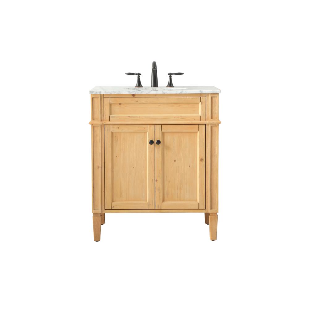 30 inch Single bathroom vanity in natural wood. Picture 1
