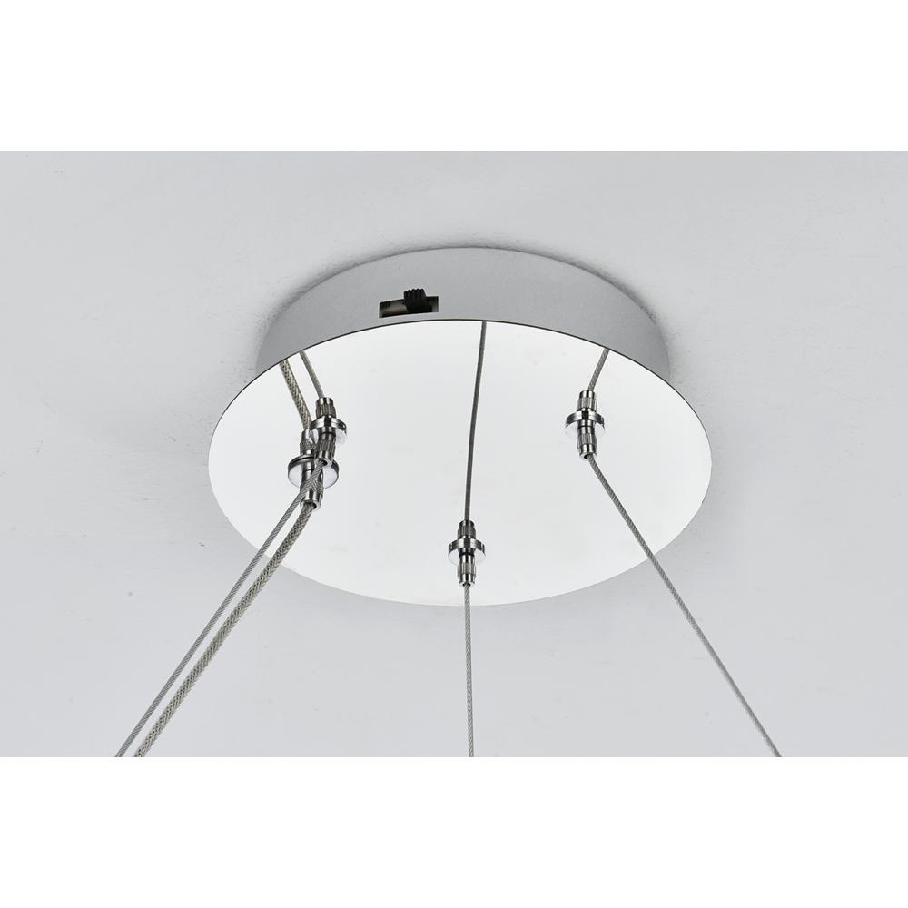Bowen 32 inch Adjustable LED Chandelier in Chrome. Picture 7