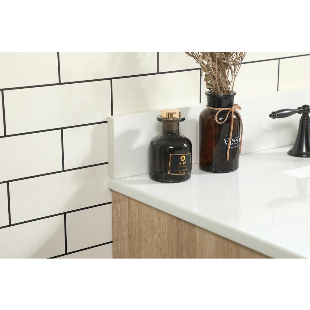 36 inch Single bathroom vanity in mango wood with backsplash. Picture 5