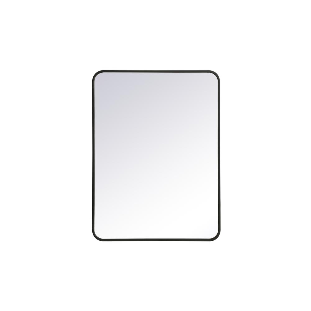 Soft corner metal rectangular mirror 27x36 inch in Black. Picture 6