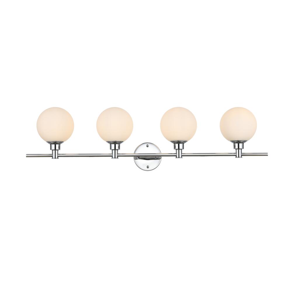 Cordelia 4 light Chrome and frosted white Bath Sconce. Picture 1
