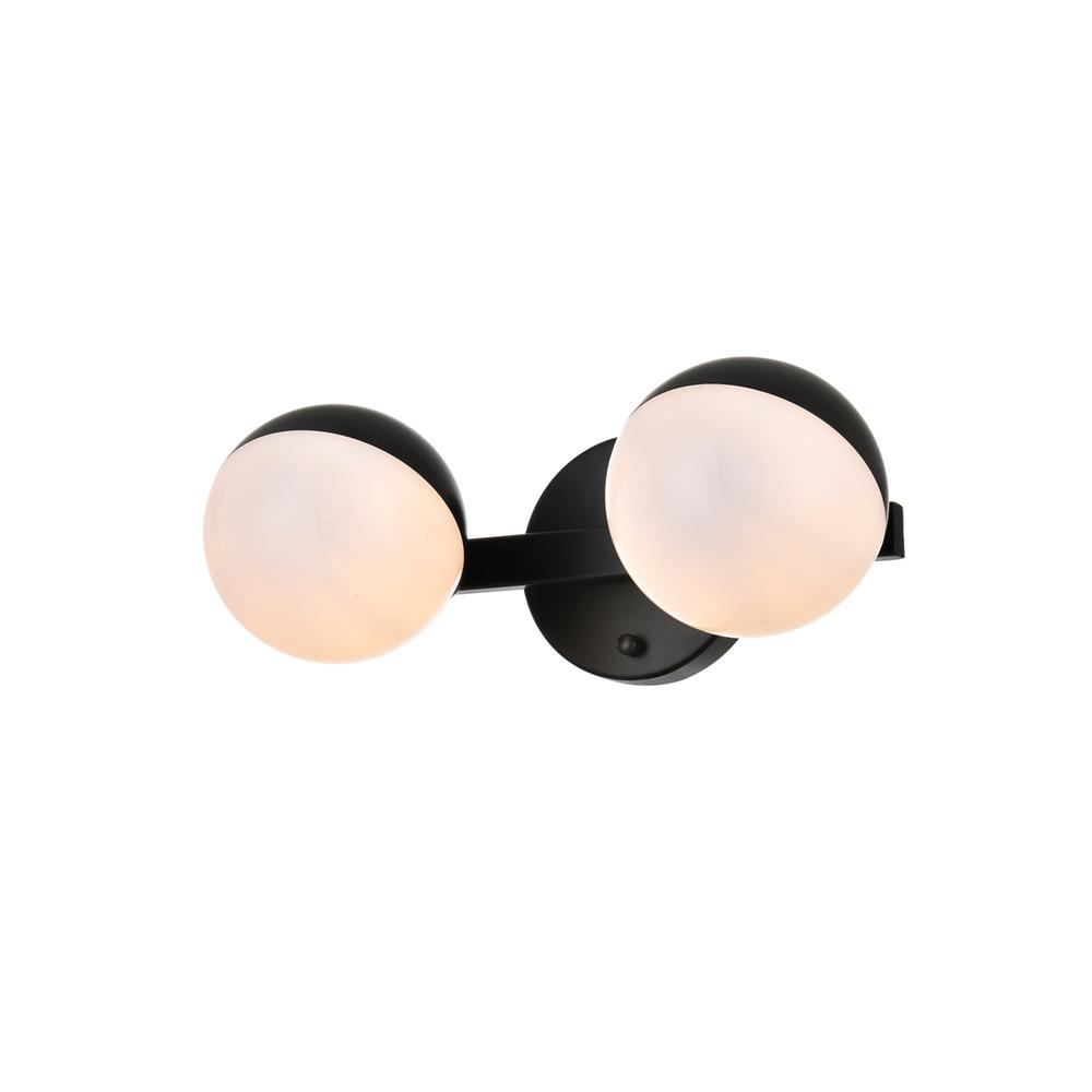 Majesty 2 light Black and frosted white Bath Sconce. Picture 2