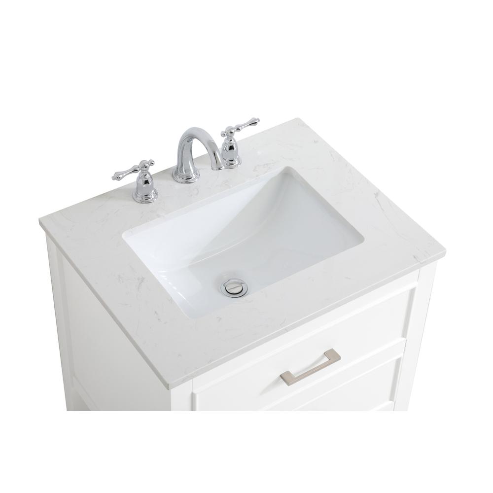 24 inch Single Bathroom Vanity in White. Picture 9