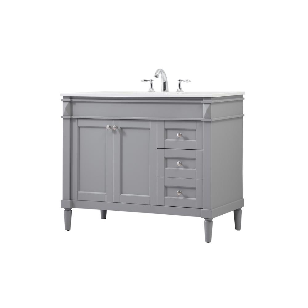 42 inch Single bathroom vanity in grey. Picture 7