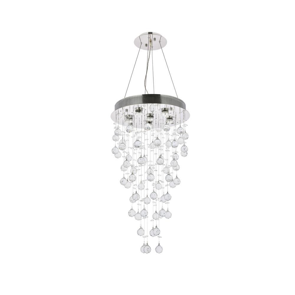 Galaxy 6 light Chrome Pendant Clear Royal Cut Crystal. Picture 6