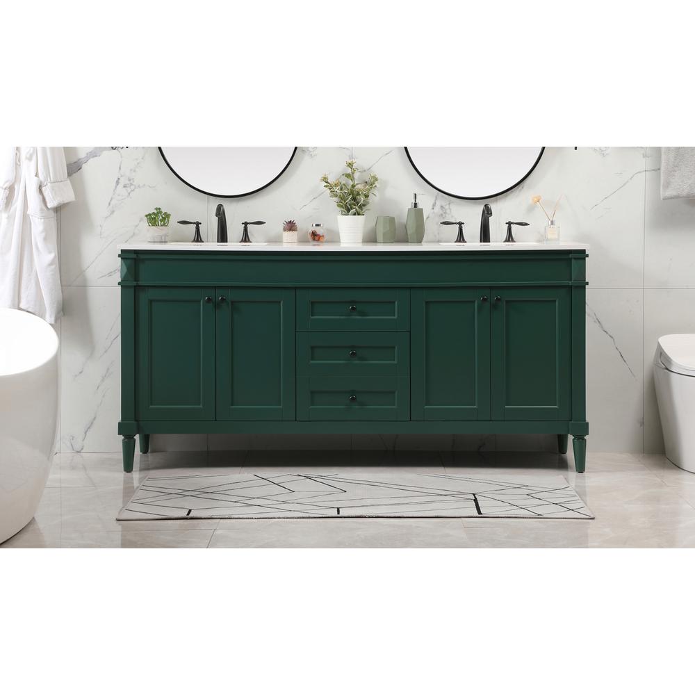 72 inch double bathroom vanity in green. Picture 14