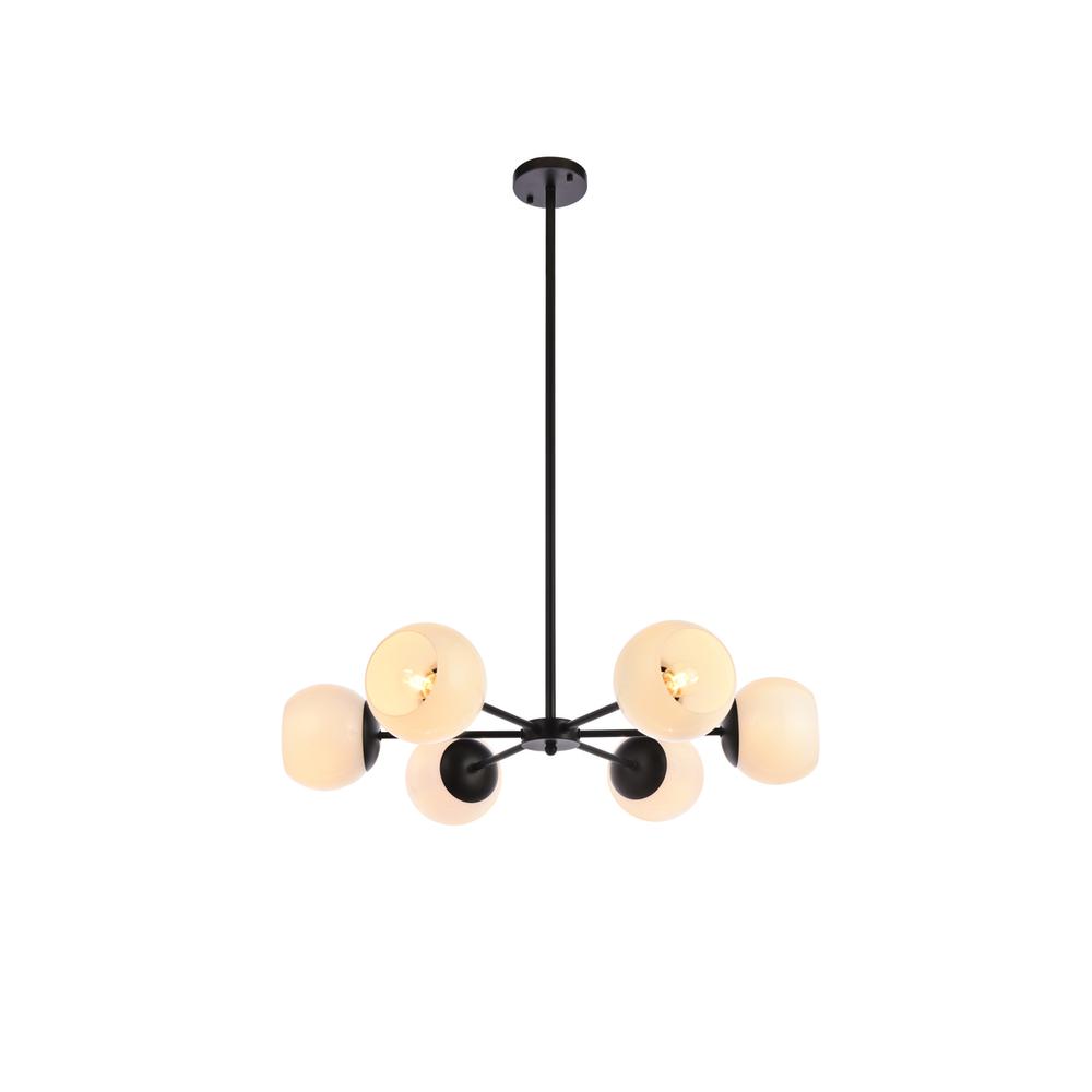 Briggs 30 inch pendant in black with white shade. Picture 1