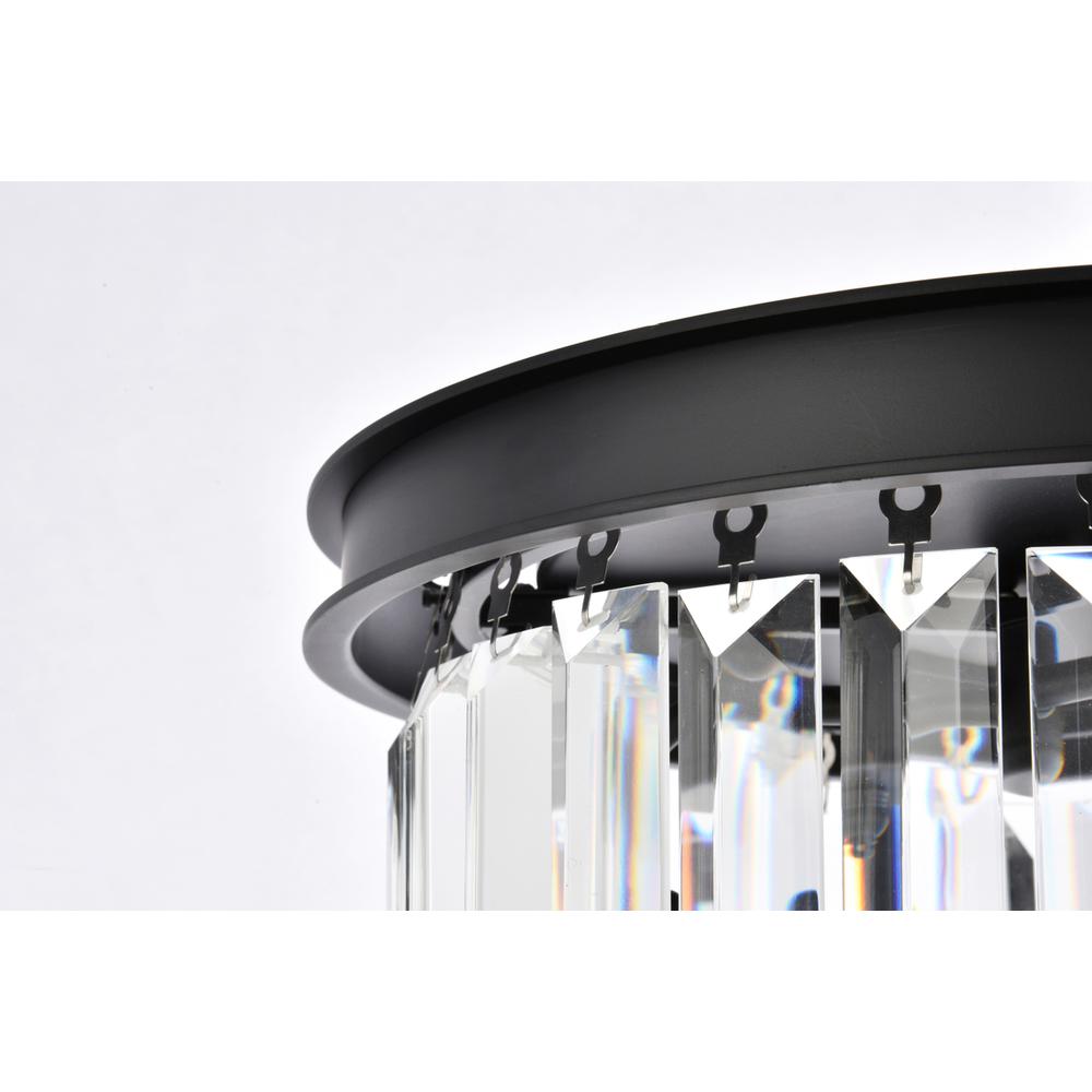 Sydney 3 light Matte Black Flush Mount Clear Royal Cut Crystal. Picture 4