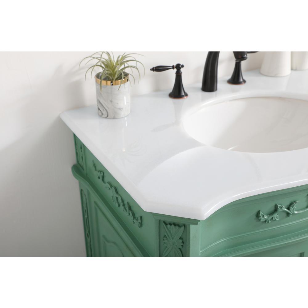 32 inch Single Bathroom vanity in vintage mint. Picture 5