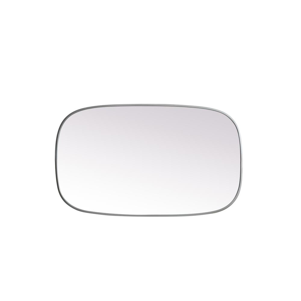 Metal Frame Oval Mirror 24x40 Inch in Silver. Picture 8