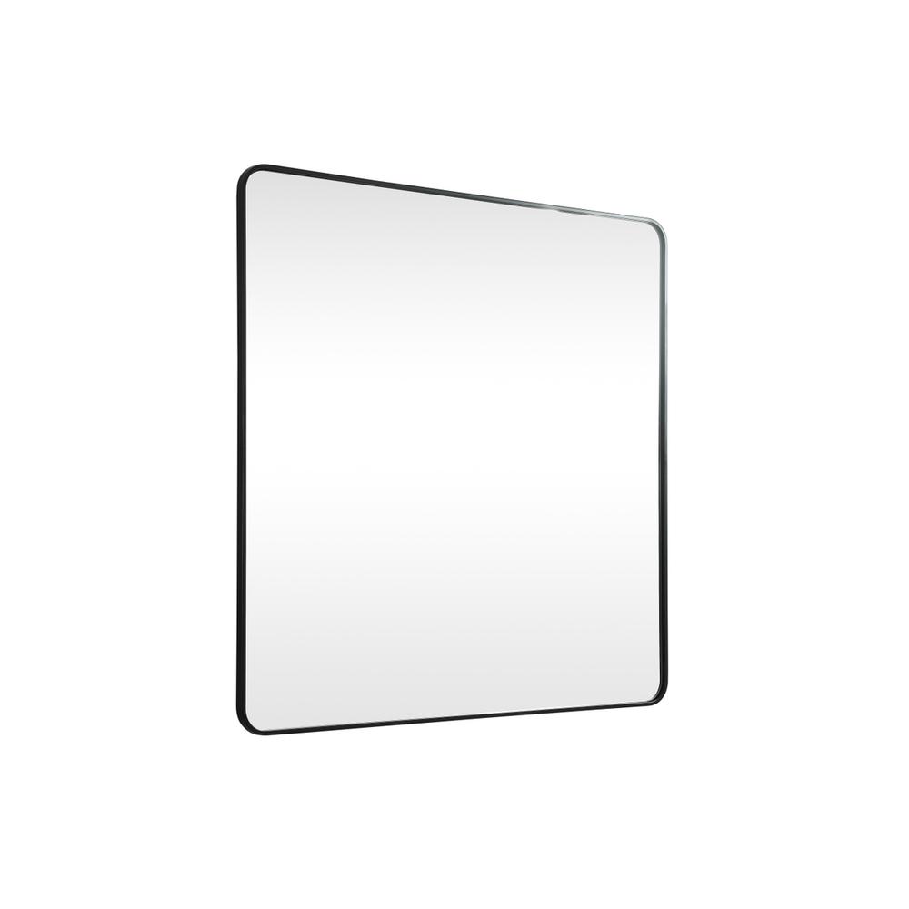 Soft corner metal square mirror 48x48 inch in Black. Picture 7