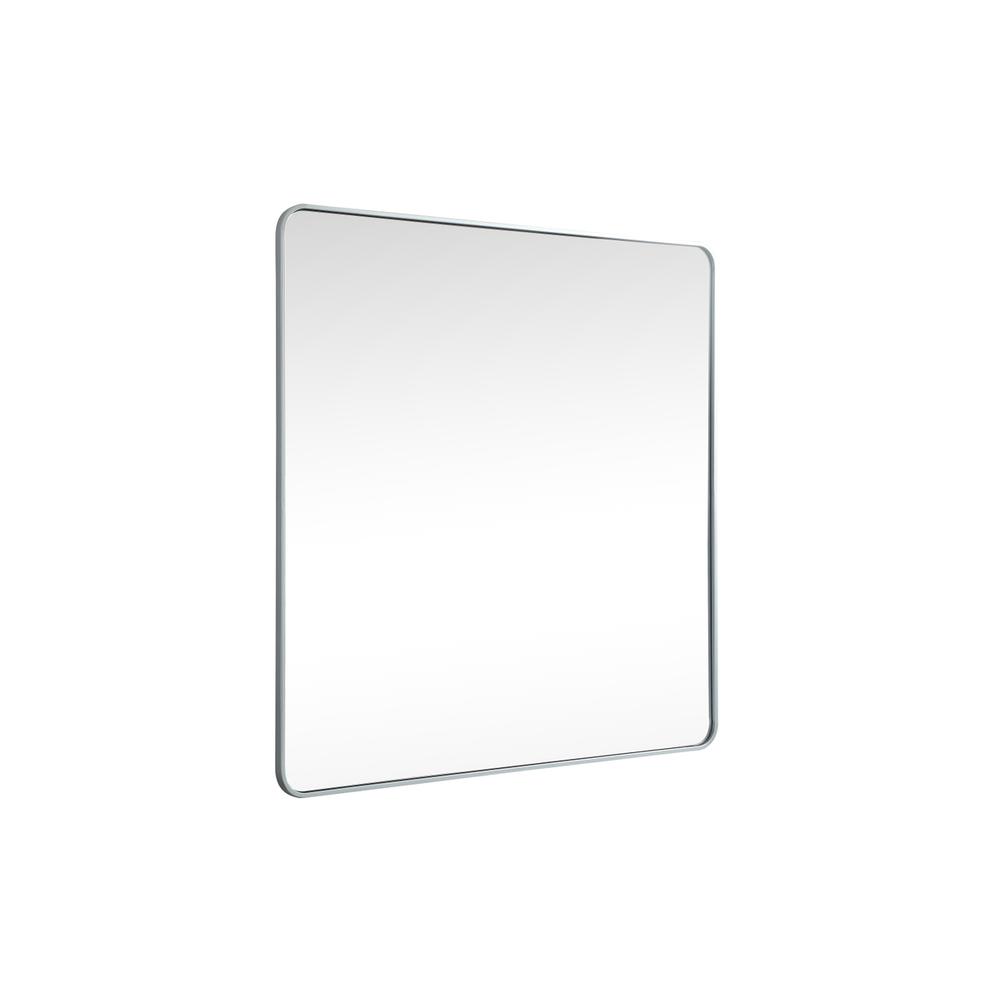 Soft corner metal square mirror 48x48 inch in Silver. Picture 7
