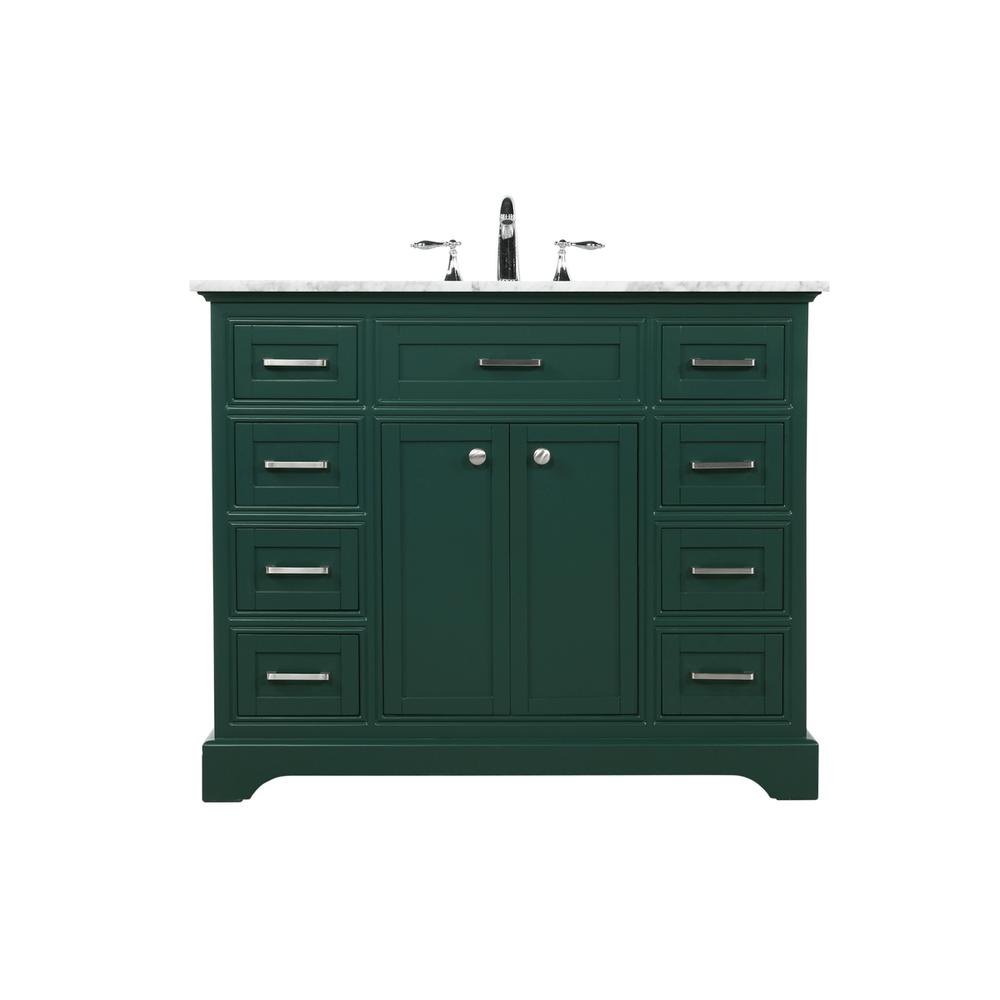 42 inch Single bathroom vanity in green. Picture 1