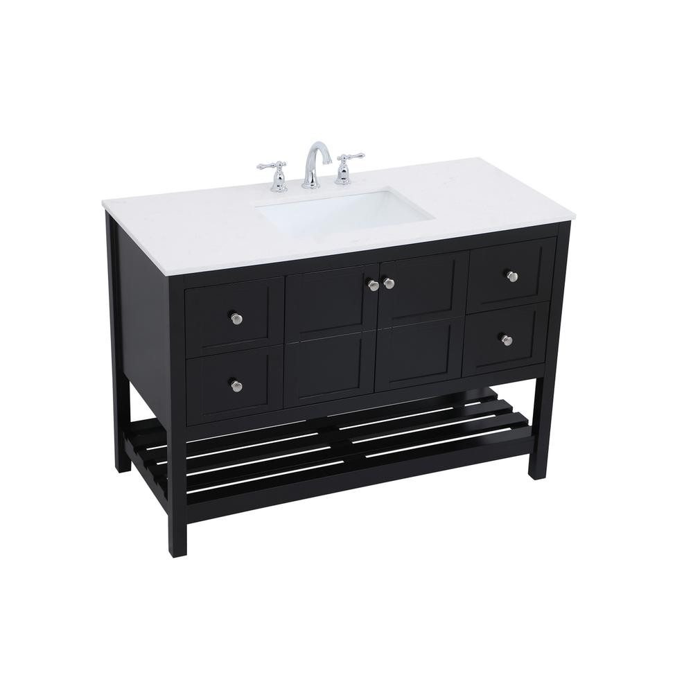 48 inch Single Bathroom Vanity in Black. Picture 7
