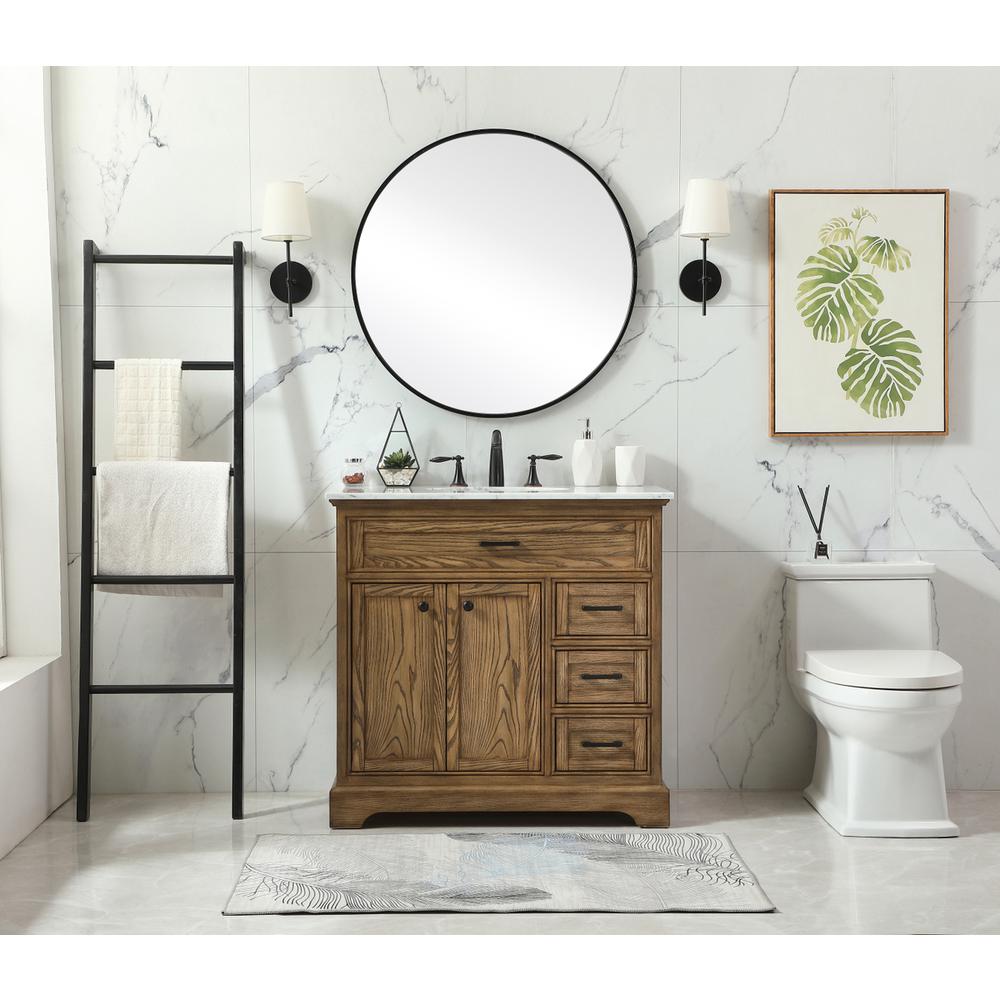 36 inch Single bathroom vanity in driftwood. Picture 4