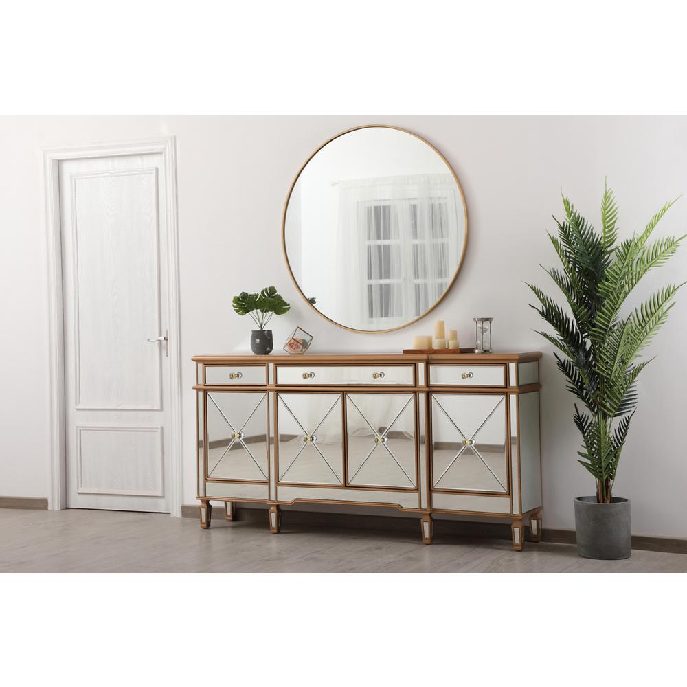 72 inch mirrored credenza in gold. Picture 2