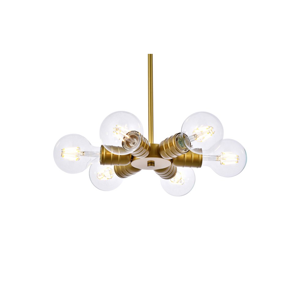 Reyes 6 Lights Brass Pendant. Picture 3