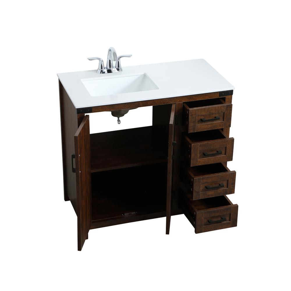 36 inch  Single Bathroom Vanity in Espresso. Picture 9