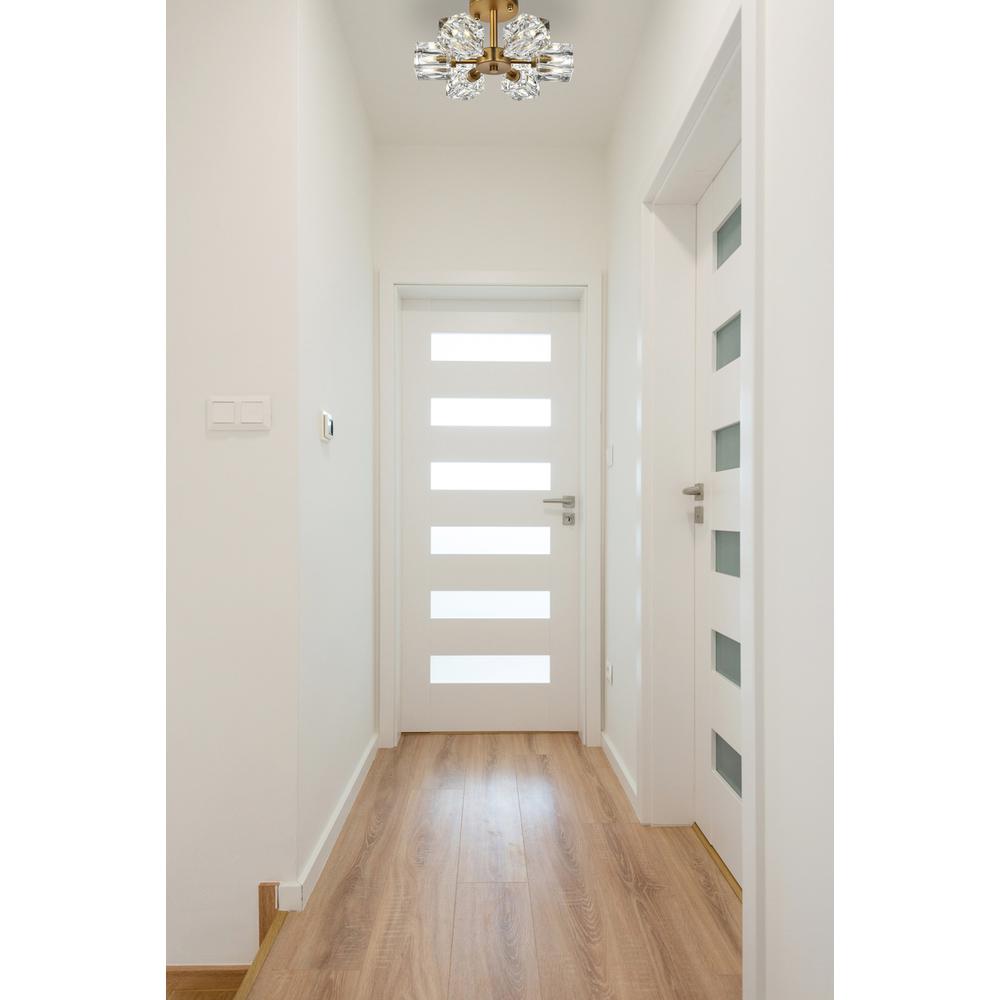 Lyra 14 inch Flush Mount in Satin Gold. Picture 9