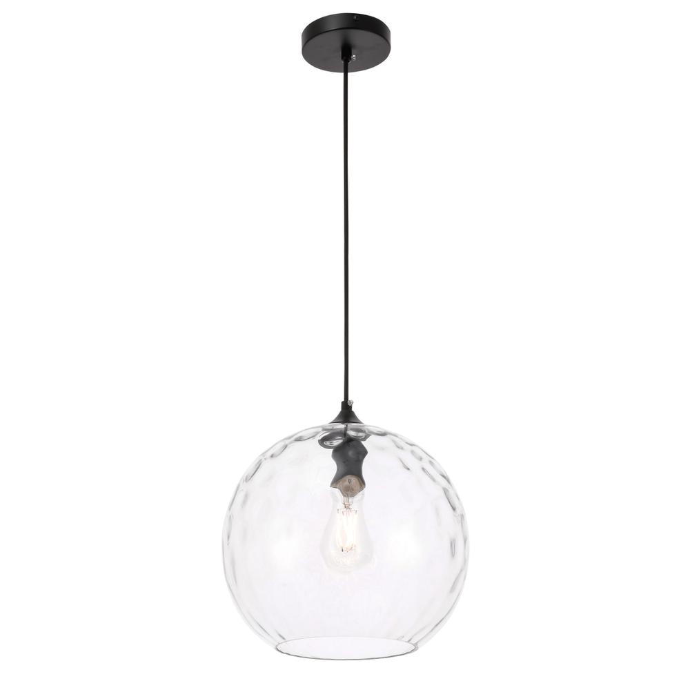 Gibson 1 light Black and Clear glass pendant. Picture 3