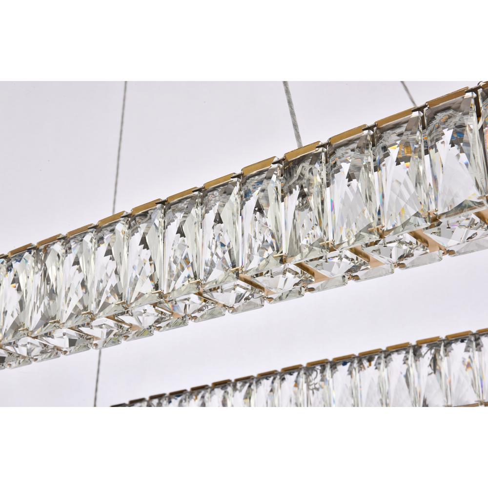 Monroe 42 inch LED Single rectangle pendant in gold. Picture 4