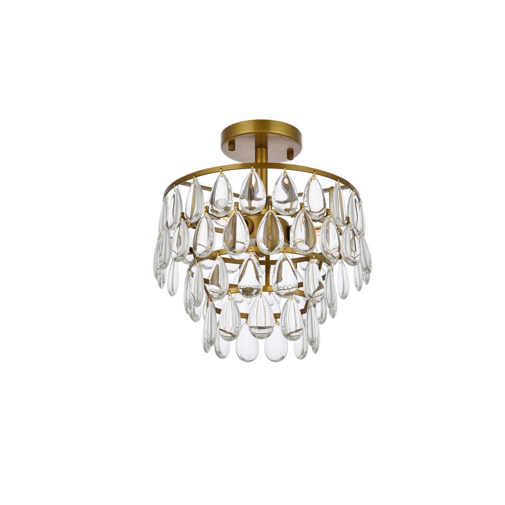 Mila 12 inch flush mount in brass. Picture 6