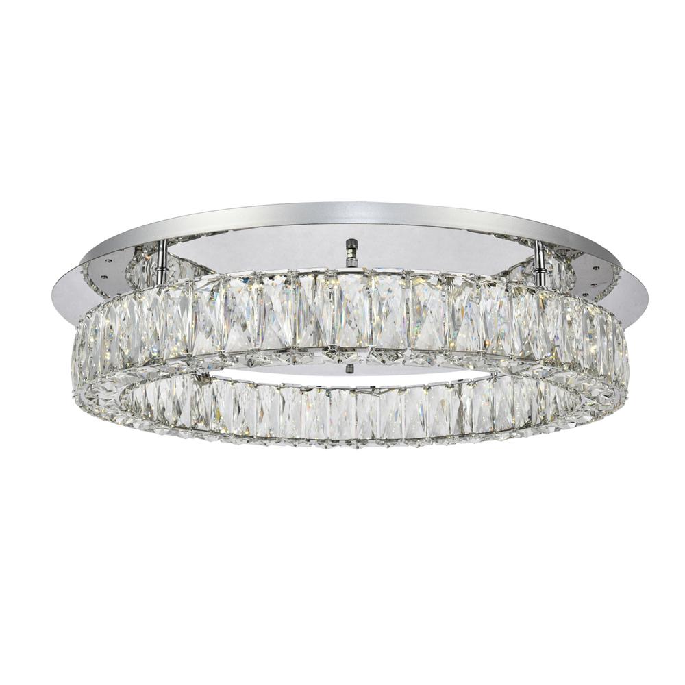 Monroe LED light Chrome Flush Mount Clear Royal Cut Crystal. Picture 1