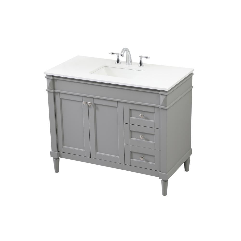 42 inch Single bathroom vanity in grey. Picture 8