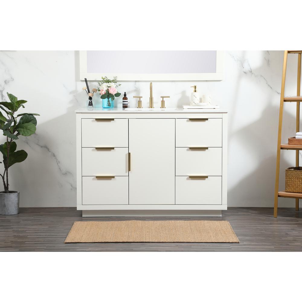 48 inch Single bathroom vanity in white. Picture 14