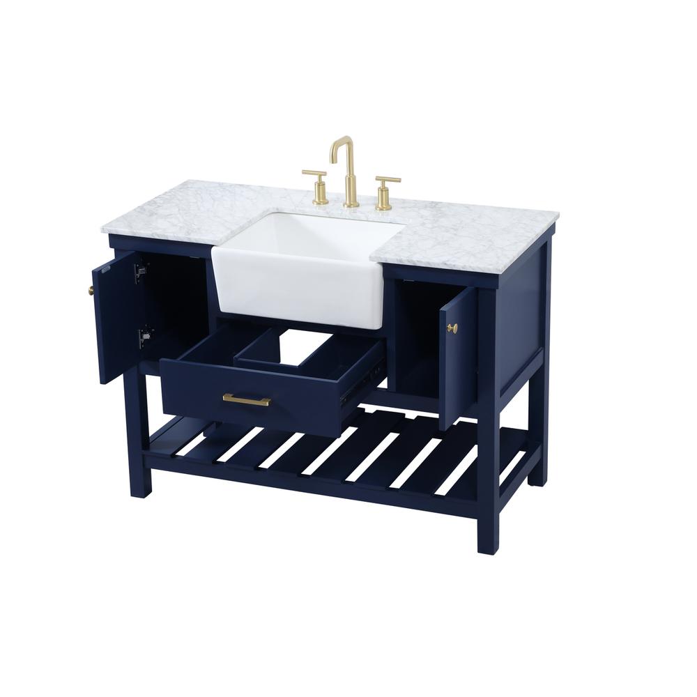 48 inch Single bathroom vanity in blue. Picture 9