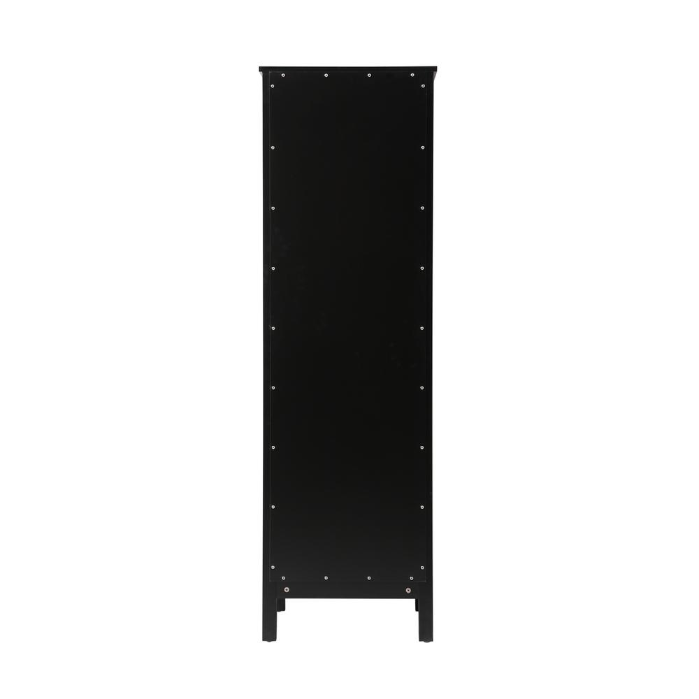 20 Inch Wide Bathroom Linen Storage Freestanding Cabinet In Black. Picture 3