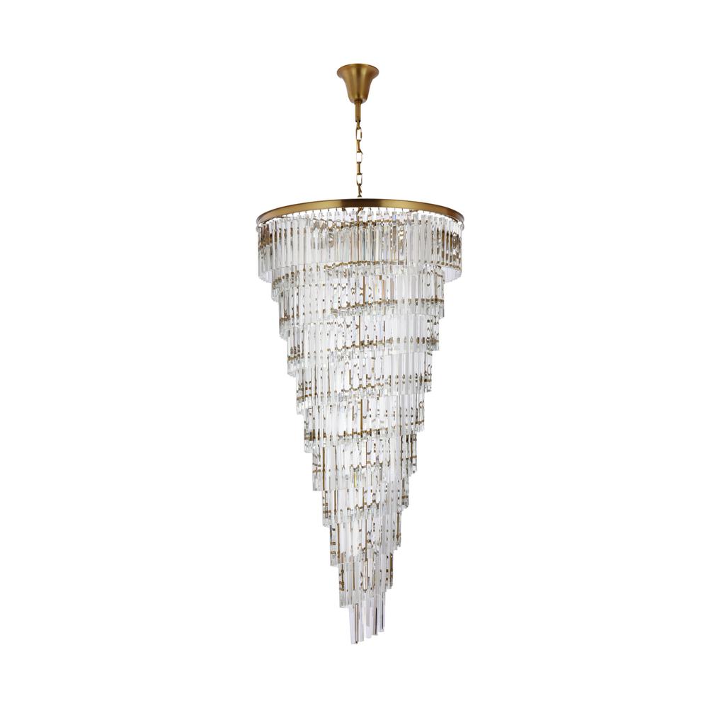 Sydney 36.5 inch spiral crystal chandelier in satin gold. Picture 6