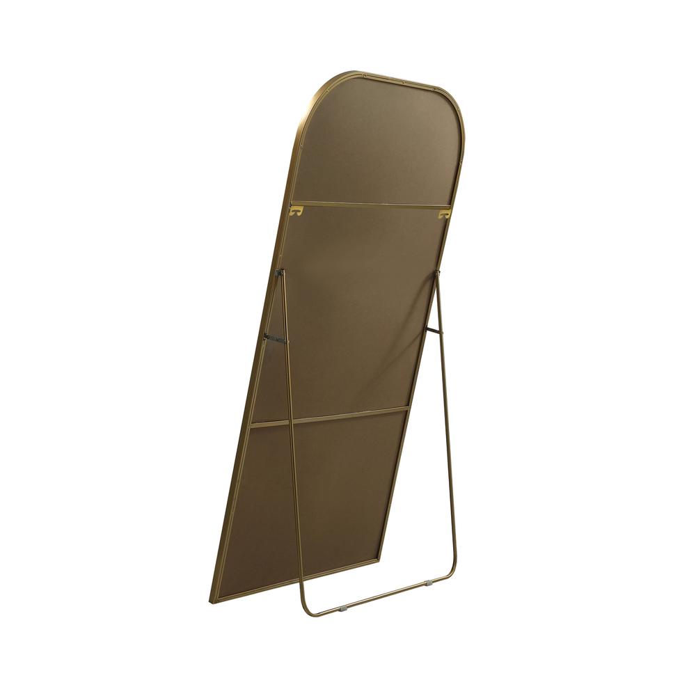 Metal Frame Arch Full Length Mirror 35x72 Inch in Brass. Picture 7